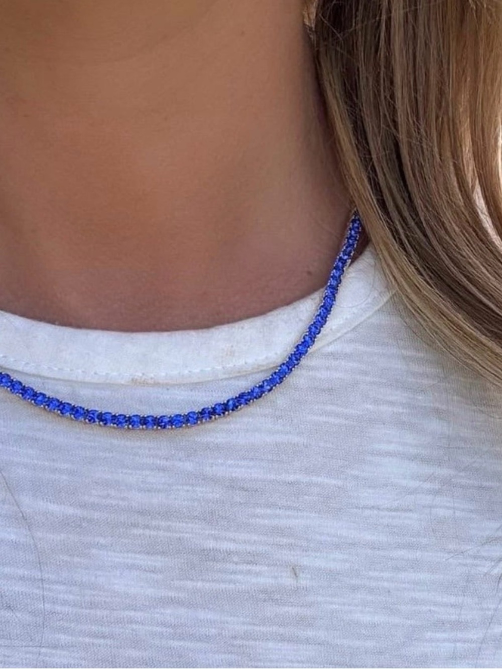 Park Lane Gold Necklace with Sapphire Blue Stones - SAPPHIRE ETERNITY - Picture 3 of 5